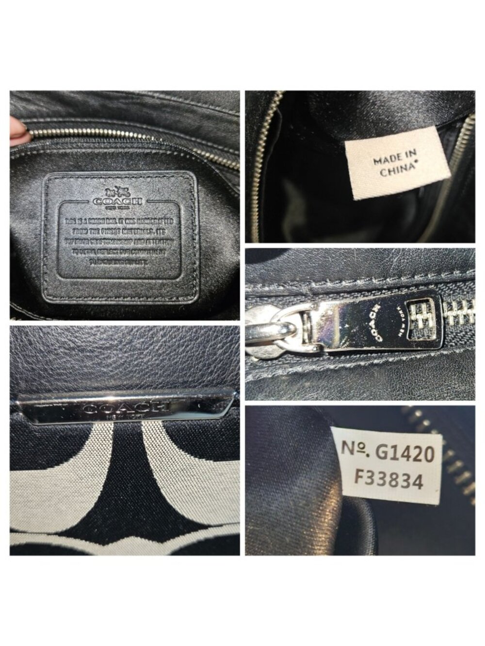 Coach Taylor Signature Bette Black Canvas/Leather Satchel Crossbody Bag - Picture 16 of 16